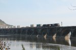 NS 9205 and 9319 with train 23M on Rockville bridge